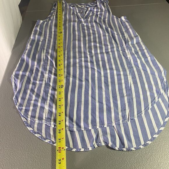 BEACH LUNCH LOUNGE Dress Striped Sleeveless Coverup Rayon Womens S Blue White - Picture 6 of 7